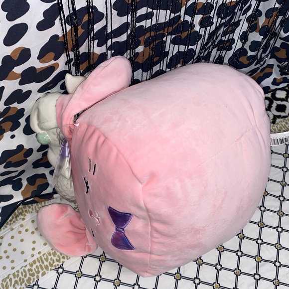 STACKABLES BY SQUISHMALLOWS BOP THE PINK BUNNY WITH OMBRÉ BOWTIE PLUSH PILLOW - Picture 9 of 12